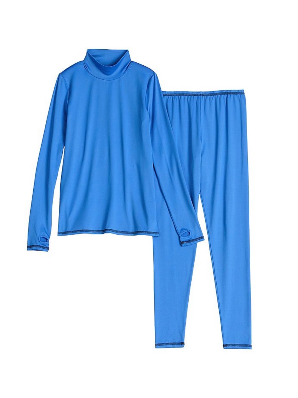 Cuddl Duds Girls blue Warm Layers Long Sleeve Mock & Legging Set size 4/5